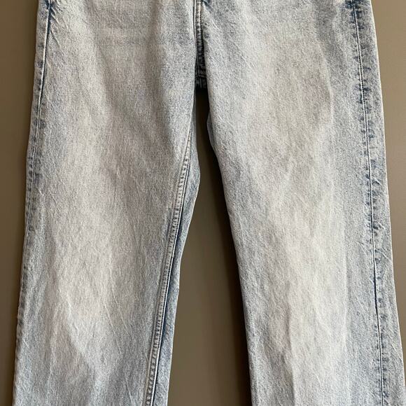 ZARA Z1975 High Rise Long Length Straight Cut Jeans Light Blue Sz 4 Rigid Denim - Picture 6 of 16